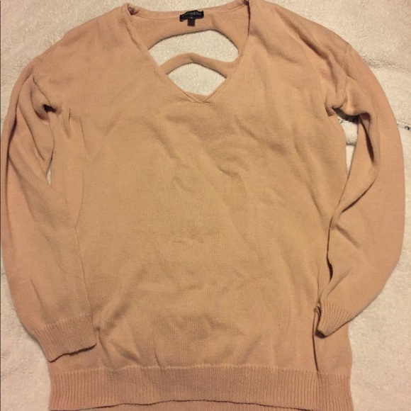 Pink EXPRESS cutout v-neck sweater - Picture 2 of 2